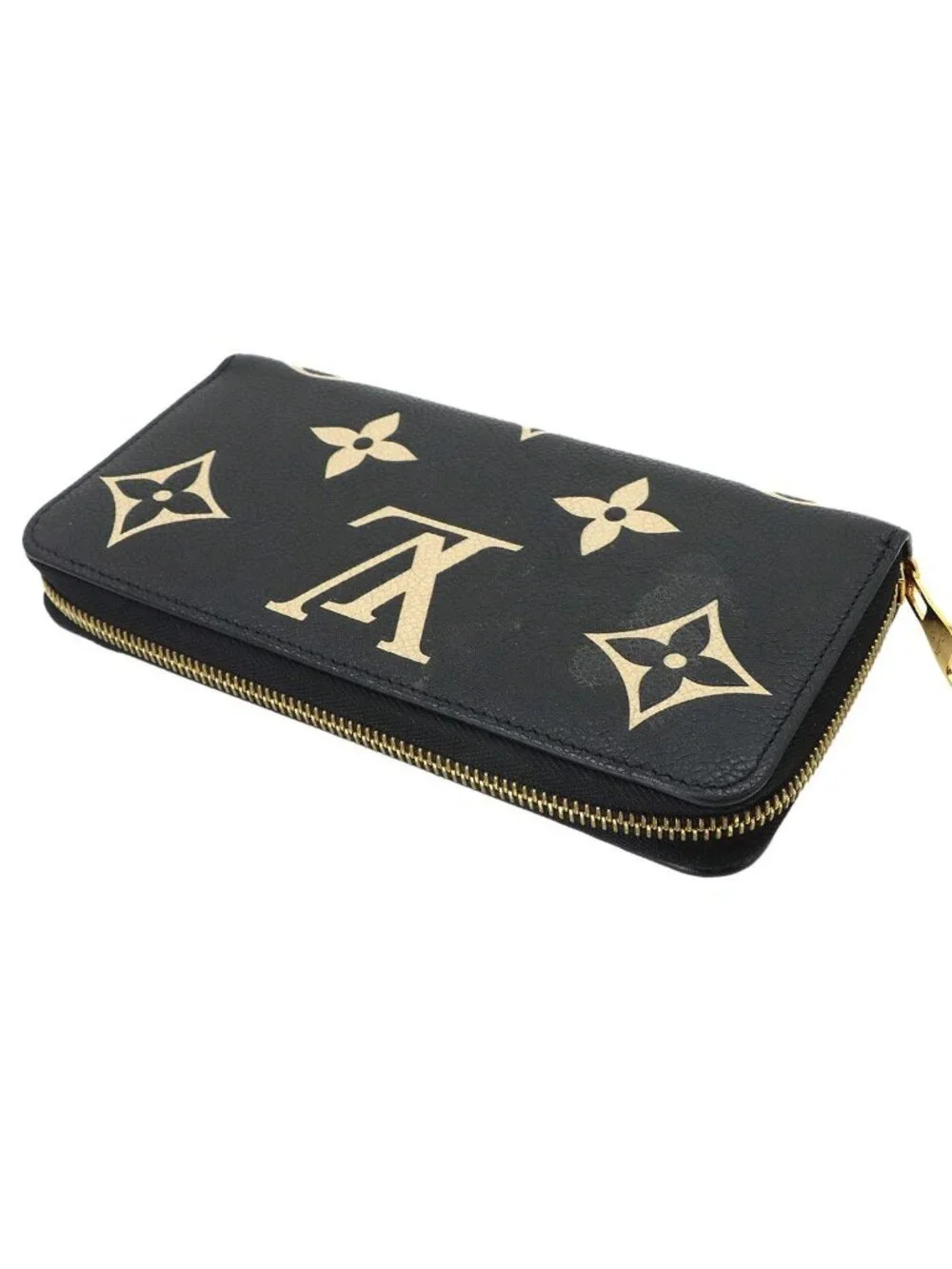 Louis Vuitton Bicolor Monogram Empreinte Zippy Wallet Leather Black